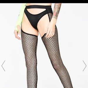 Silver Metallic fishnet chaps